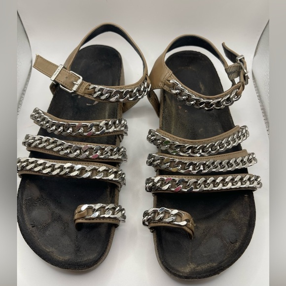 Sam Edelman Circus Gladiator Cork Chain Strappy Sandals Boho Womens 9 Open Toe - Picture 1 of 9